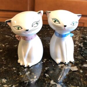 Cats Salt Pepper Howard Holt Vintage Ceramic Retro Love Shakers